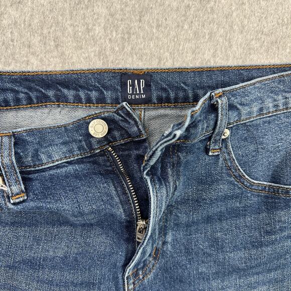Gap Denim Cut-off Shorts WMNS SZ 29 Blue Medium Wash High Rise Frayed Hem 1969 - Picture 3 of 10